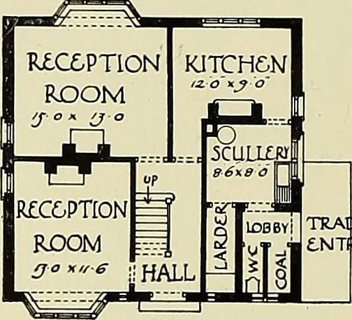 An illustration from The book of the exhibition of houses and cottages, Romford garden suburb, Gidea Park, 1911, leaf 131
