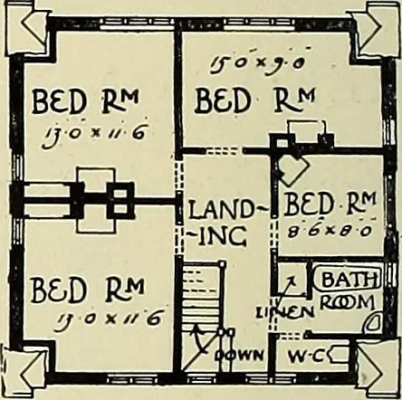 An illustration from The book of the exhibition of houses and cottages, Romford garden suburb, Gidea Park, 1911, leaf 131
