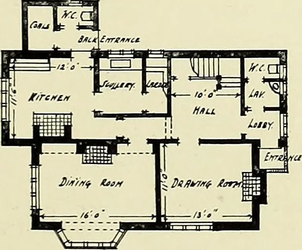 An illustration from The book of the exhibition of houses and cottages, Romford garden suburb, Gidea Park, 1911, leaf 132