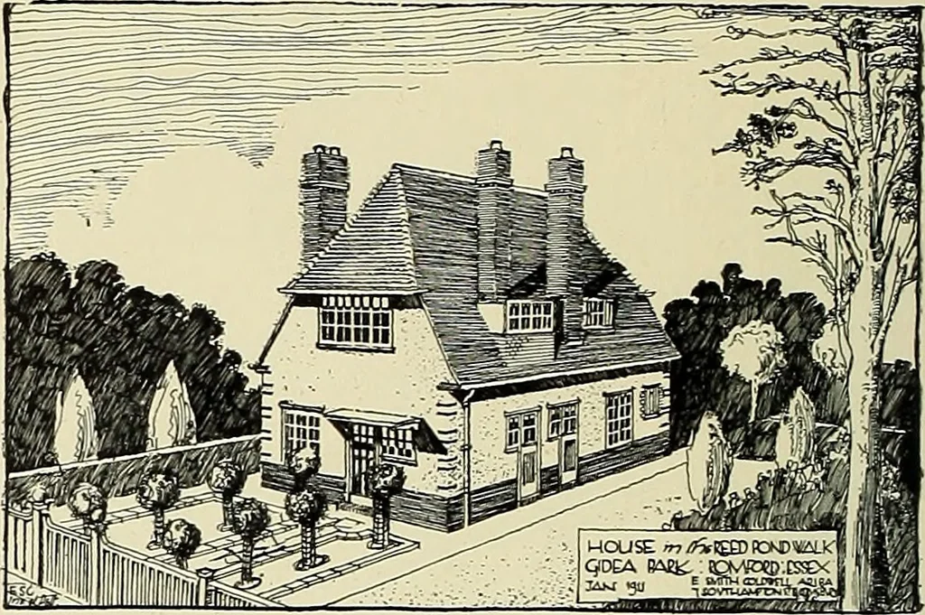 An illustration from The book of the exhibition of houses and cottages, Romford garden suburb, Gidea Park, 1911, leaf 133