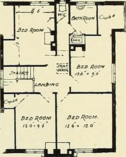 An illustration from The book of the exhibition of houses and cottages, Romford garden suburb, Gidea Park, 1911, leaf 134