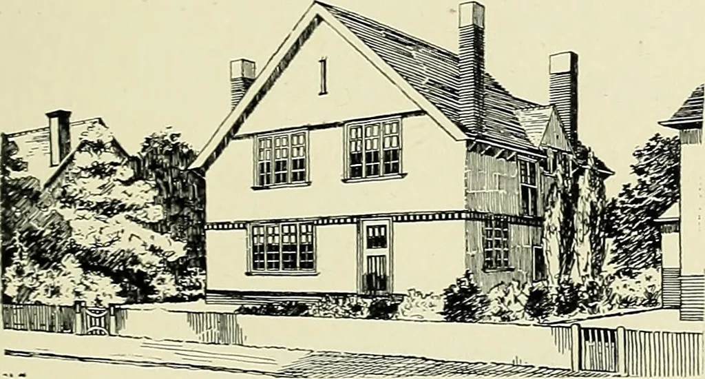An illustration from The book of the exhibition of houses and cottages, Romford garden suburb, Gidea Park, 1911, leaf 134