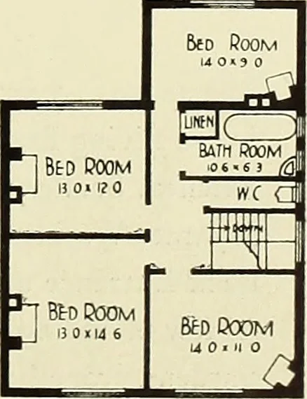 An illustration from The book of the exhibition of houses and cottages, Romford garden suburb, Gidea Park, 1911, leaf 134