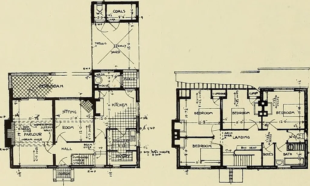 An illustration from The book of the exhibition of houses and cottages, Romford garden suburb, Gidea Park, 1911, leaf 135