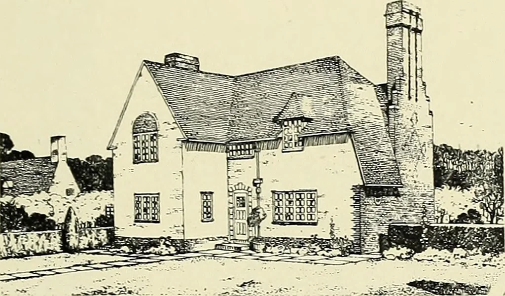 An illustration from The book of the exhibition of houses and cottages, Romford garden suburb, Gidea Park, 1911, leaf 136