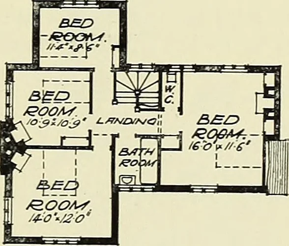 An illustration from The book of the exhibition of houses and cottages, Romford garden suburb, Gidea Park, 1911, leaf 136