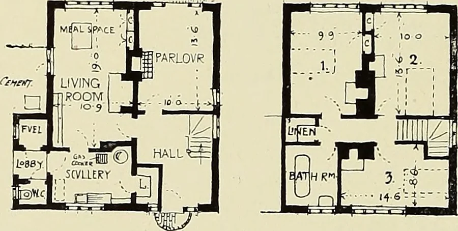An illustration from The book of the exhibition of houses and cottages, Romford garden suburb, Gidea Park, 1911, leaf 137