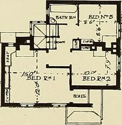 An illustration from The book of the exhibition of houses and cottages, Romford garden suburb, Gidea Park, 1911, leaf 137