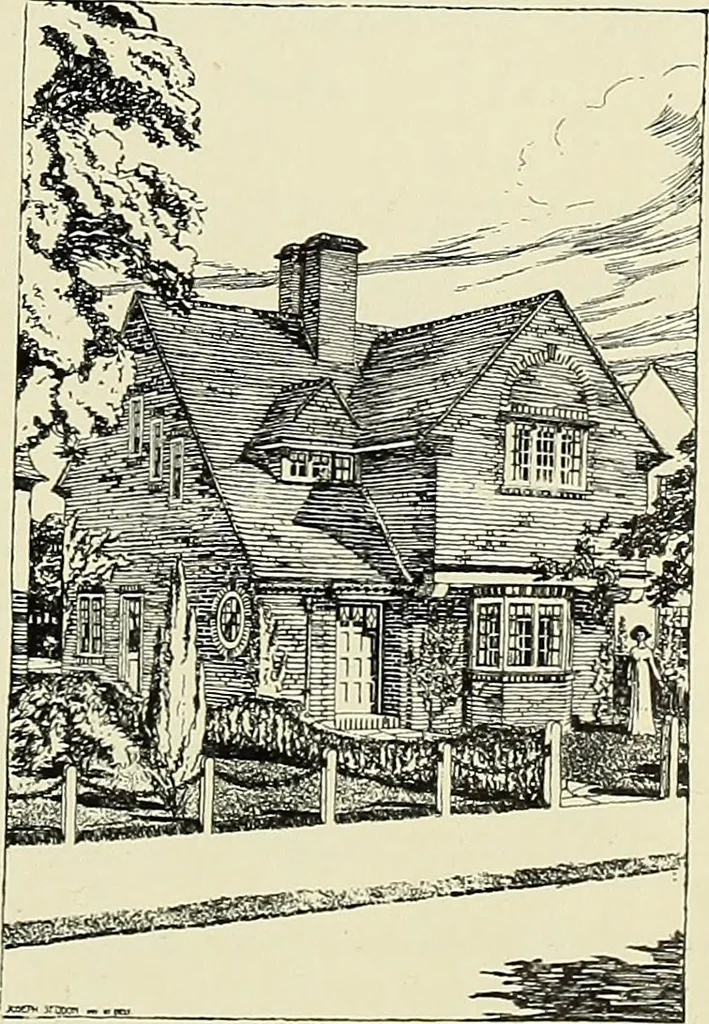 An illustration from The book of the exhibition of houses and cottages, Romford garden suburb, Gidea Park, 1911, leaf 138