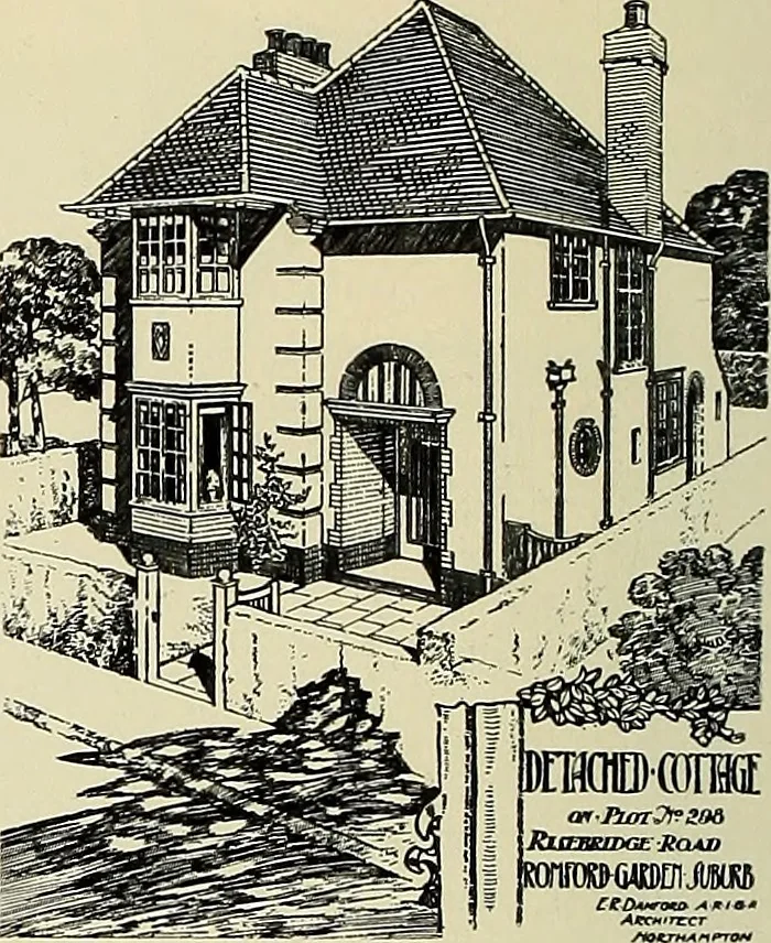 An illustration from The book of the exhibition of houses and cottages, Romford garden suburb, Gidea Park, 1911, leaf 139