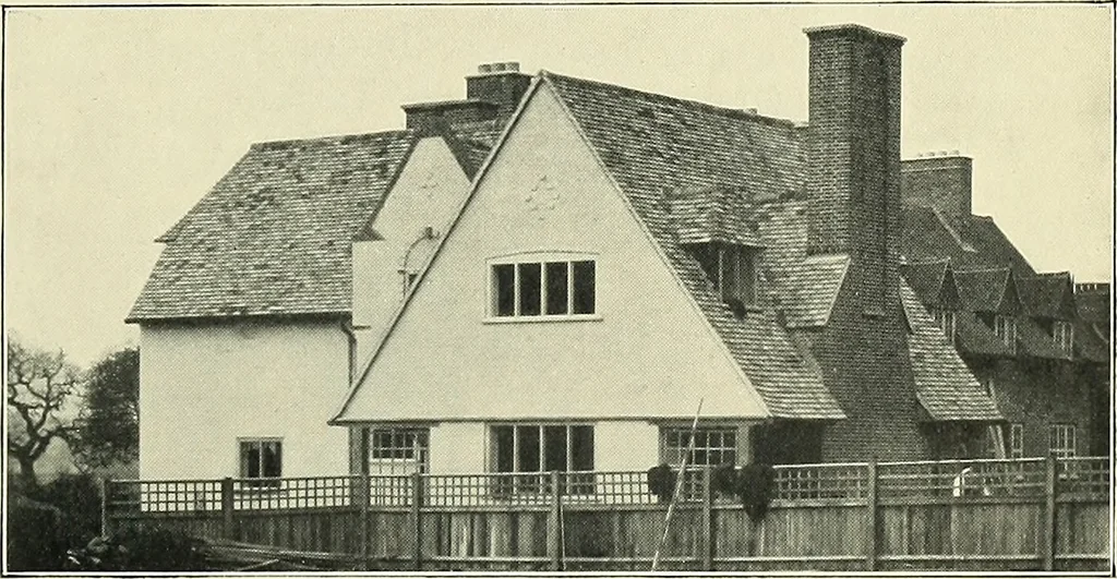 An illustration from The book of the exhibition of houses and cottages, Romford garden suburb, Gidea Park, 1911, leaf 14