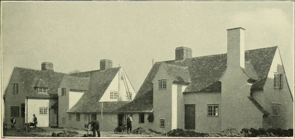 An illustration from The book of the exhibition of houses and cottages, Romford garden suburb, Gidea Park, 1911, leaf 14