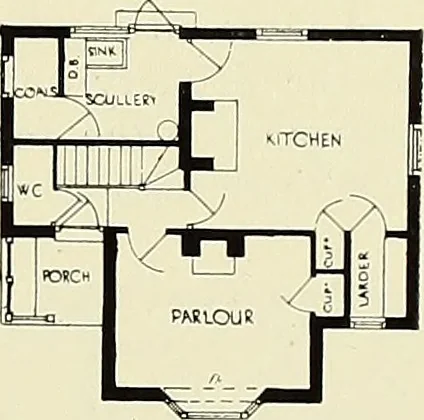 An illustration from The book of the exhibition of houses and cottages, Romford garden suburb, Gidea Park, 1911, leaf 140