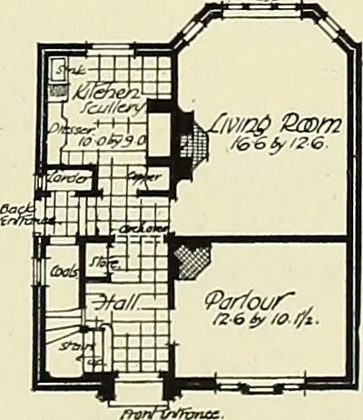 An illustration from The book of the exhibition of houses and cottages, Romford garden suburb, Gidea Park, 1911, leaf 140