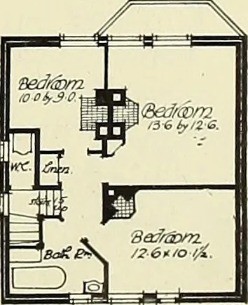 An illustration from The book of the exhibition of houses and cottages, Romford garden suburb, Gidea Park, 1911, leaf 140