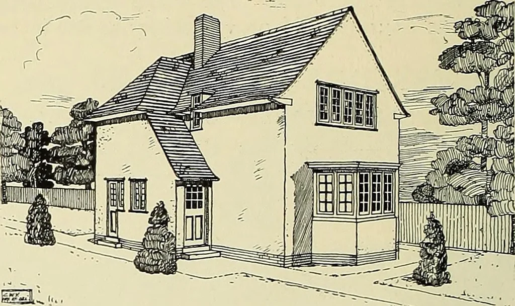 An illustration from The book of the exhibition of houses and cottages, Romford garden suburb, Gidea Park, 1911, leaf 141