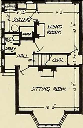 An illustration from The book of the exhibition of houses and cottages, Romford garden suburb, Gidea Park, 1911, leaf 141