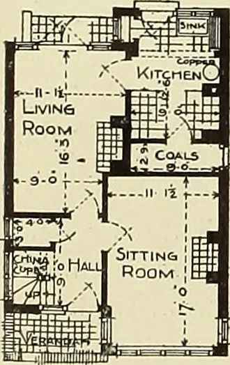 An illustration from The book of the exhibition of houses and cottages, Romford garden suburb, Gidea Park, 1911, leaf 141