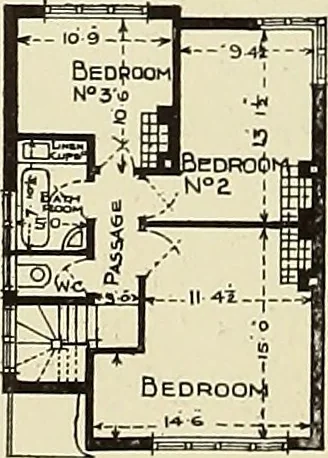 An illustration from The book of the exhibition of houses and cottages, Romford garden suburb, Gidea Park, 1911, leaf 141