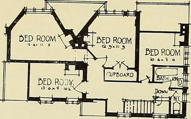 An illustration from The book of the exhibition of houses and cottages, Romford garden suburb, Gidea Park, 1911, leaf 143