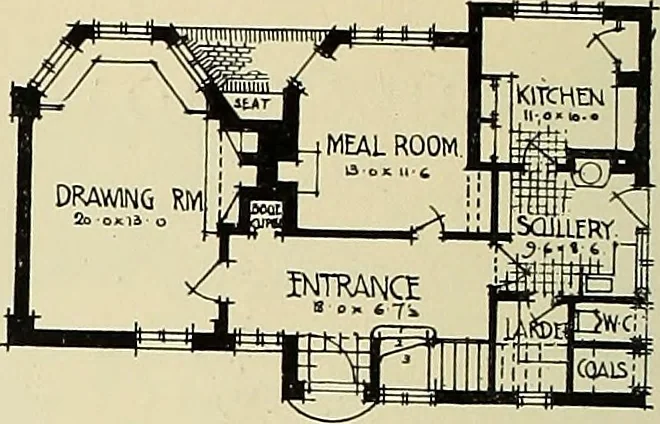 An illustration from The book of the exhibition of houses and cottages, Romford garden suburb, Gidea Park, 1911, leaf 143