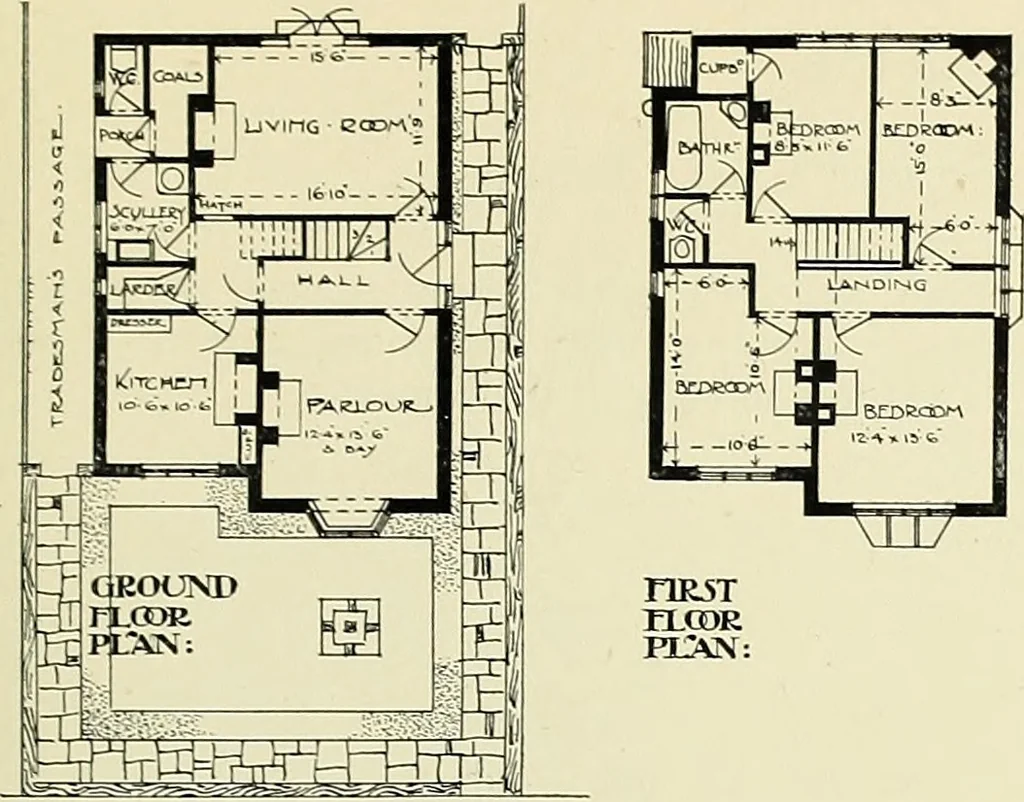 An illustration from The book of the exhibition of houses and cottages, Romford garden suburb, Gidea Park, 1911, leaf 144