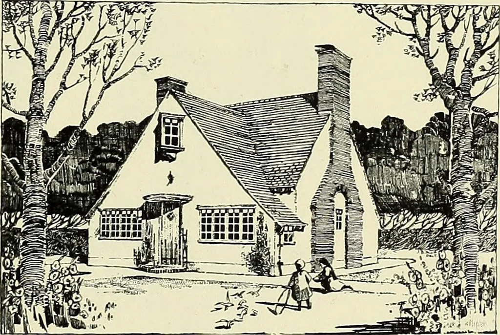 An illustration from The book of the exhibition of houses and cottages, Romford garden suburb, Gidea Park, 1911, leaf 144