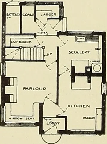 An illustration from The book of the exhibition of houses and cottages, Romford garden suburb, Gidea Park, 1911, leaf 145