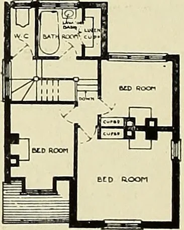 An illustration from The book of the exhibition of houses and cottages, Romford garden suburb, Gidea Park, 1911, leaf 145