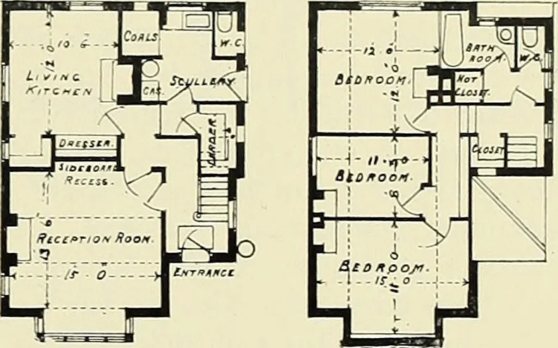 An illustration from The book of the exhibition of houses and cottages, Romford garden suburb, Gidea Park, 1911, leaf 146