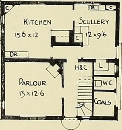 An illustration from The book of the exhibition of houses and cottages, Romford garden suburb, Gidea Park, 1911, leaf 147
