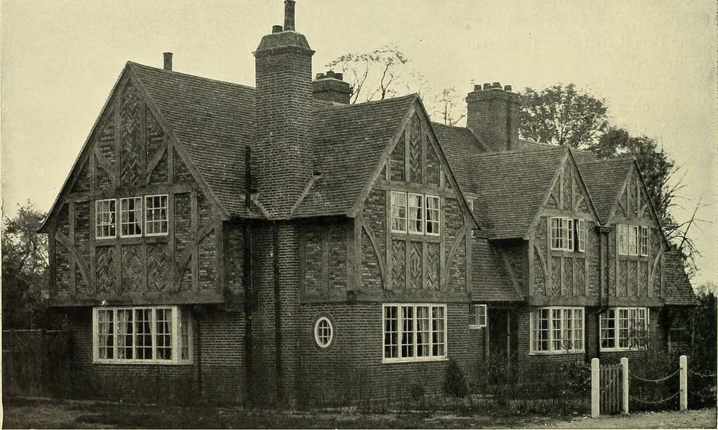 An illustration from The book of the exhibition of houses and cottages, Romford garden suburb, Gidea Park, 1911, leaf 15