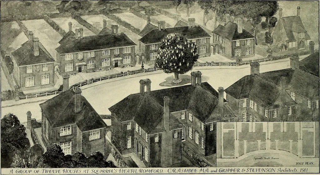 An illustration from The book of the exhibition of houses and cottages, Romford garden suburb, Gidea Park, 1911, leaf 151