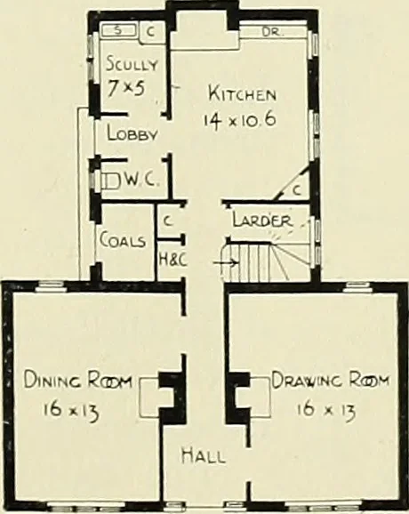 An illustration from The book of the exhibition of houses and cottages, Romford garden suburb, Gidea Park, 1911, leaf 152