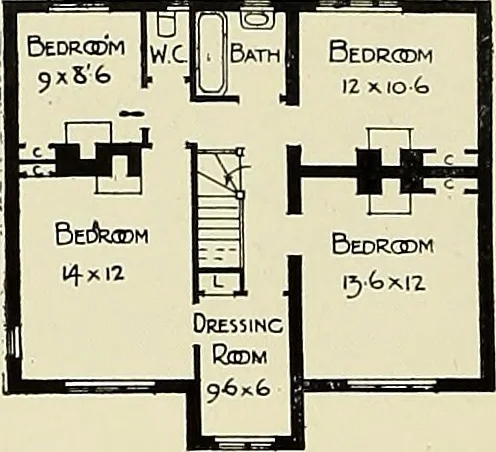 An illustration from The book of the exhibition of houses and cottages, Romford garden suburb, Gidea Park, 1911, leaf 153