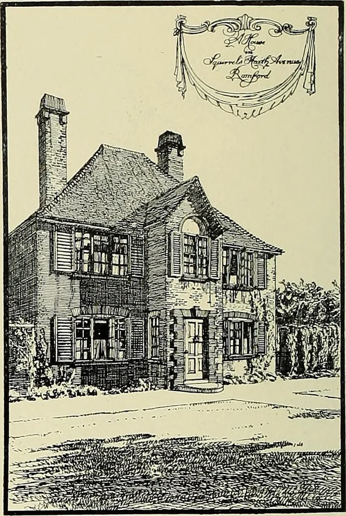 An illustration from The book of the exhibition of houses and cottages, Romford garden suburb, Gidea Park, 1911, leaf 153