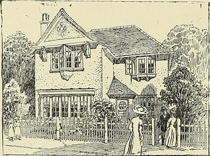 An illustration from The book of the exhibition of houses and cottages, Romford garden suburb, Gidea Park, 1911, leaf 153