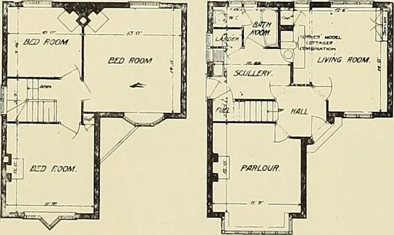 An illustration from The book of the exhibition of houses and cottages, Romford garden suburb, Gidea Park, 1911, leaf 153