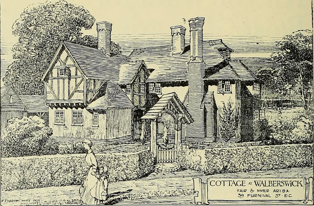 An illustration from The book of the exhibition of houses and cottages, Romford garden suburb, Gidea Park, 1911, leaf 169