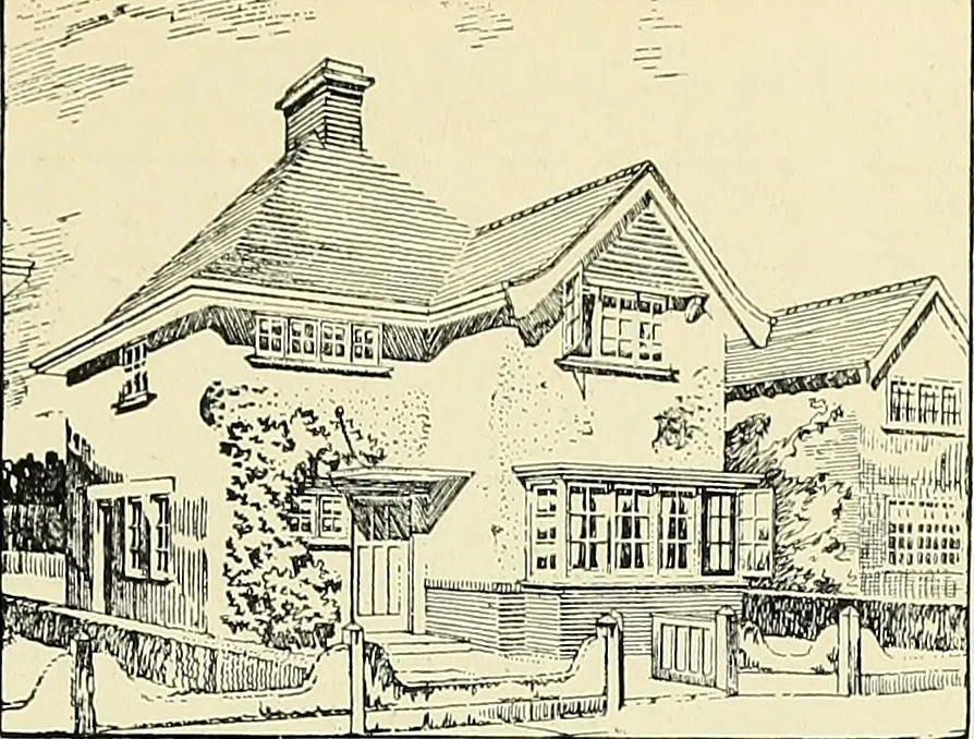 An illustration from The book of the exhibition of houses and cottages, Romford garden suburb, Gidea Park, 1911, leaf 172