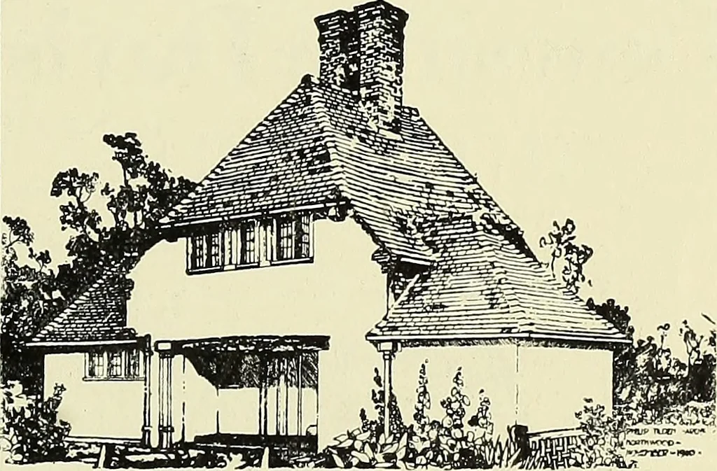 An illustration from The book of the exhibition of houses and cottages, Romford garden suburb, Gidea Park, 1911, leaf 172