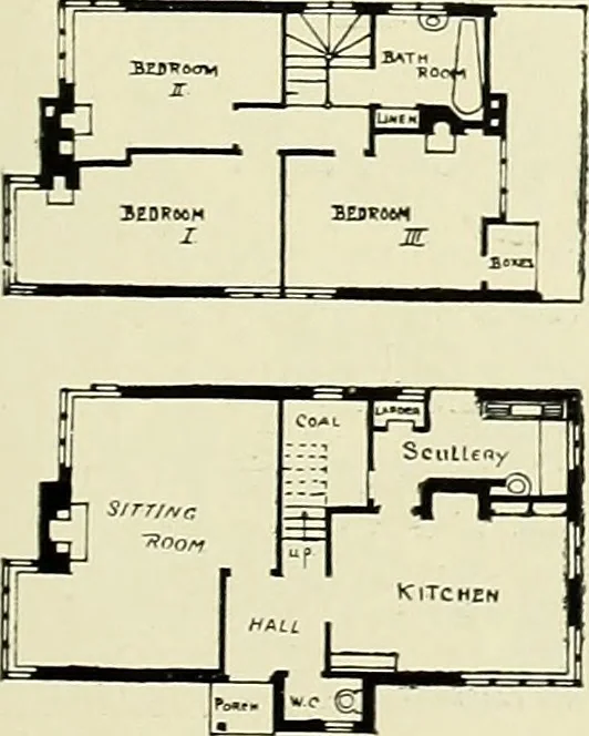 An illustration from The book of the exhibition of houses and cottages, Romford garden suburb, Gidea Park, 1911, leaf 70