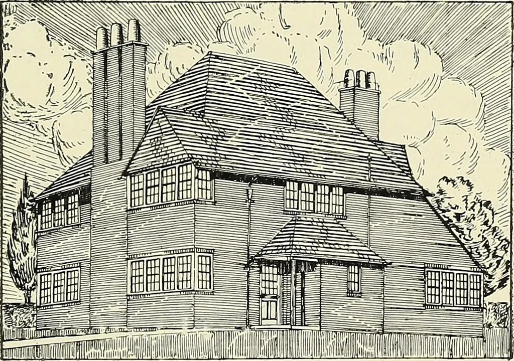 An illustration from The book of the exhibition of houses and cottages, Romford garden suburb, Gidea Park, 1911, leaf 70
