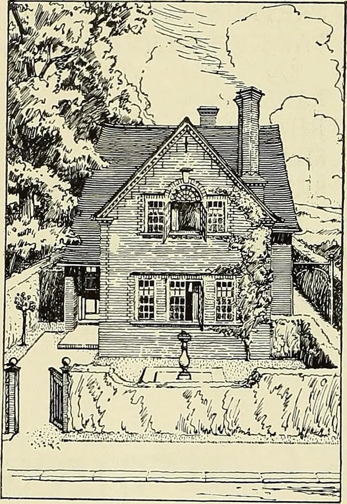 An illustration from The book of the exhibition of houses and cottages, Romford garden suburb, Gidea Park, 1911, leaf 71