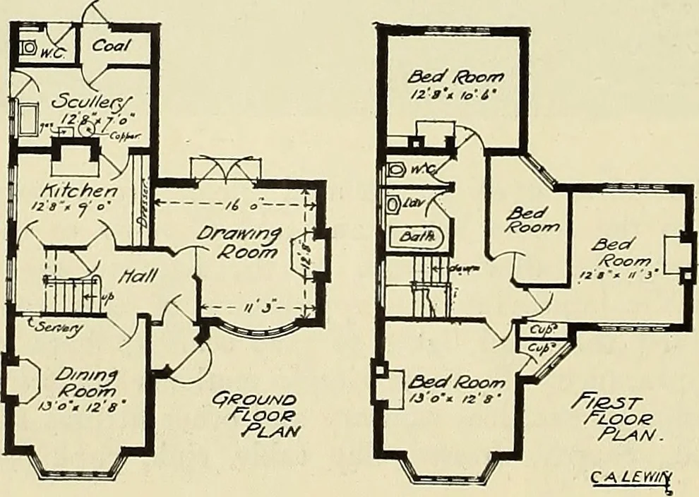 An illustration from The book of the exhibition of houses and cottages, Romford garden suburb, Gidea Park, 1911, leaf 71