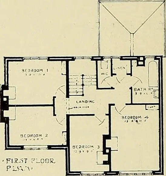 An illustration from The book of the exhibition of houses and cottages, Romford garden suburb, Gidea Park, 1911, leaf 73