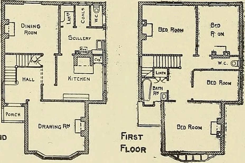 An illustration from The book of the exhibition of houses and cottages, Romford garden suburb, Gidea Park, 1911, leaf 73