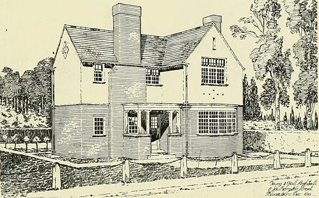 An illustration from The book of the exhibition of houses and cottages, Romford garden suburb, Gidea Park, 1911, leaf 74