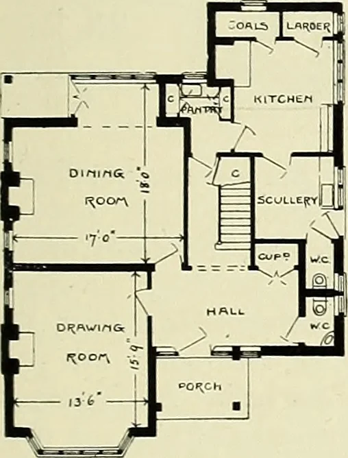 An illustration from The book of the exhibition of houses and cottages, Romford garden suburb, Gidea Park, 1911, leaf 76