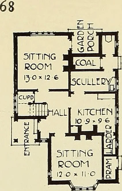 An illustration from The book of the exhibition of houses and cottages, Romford garden suburb, Gidea Park, 1911, leaf 77